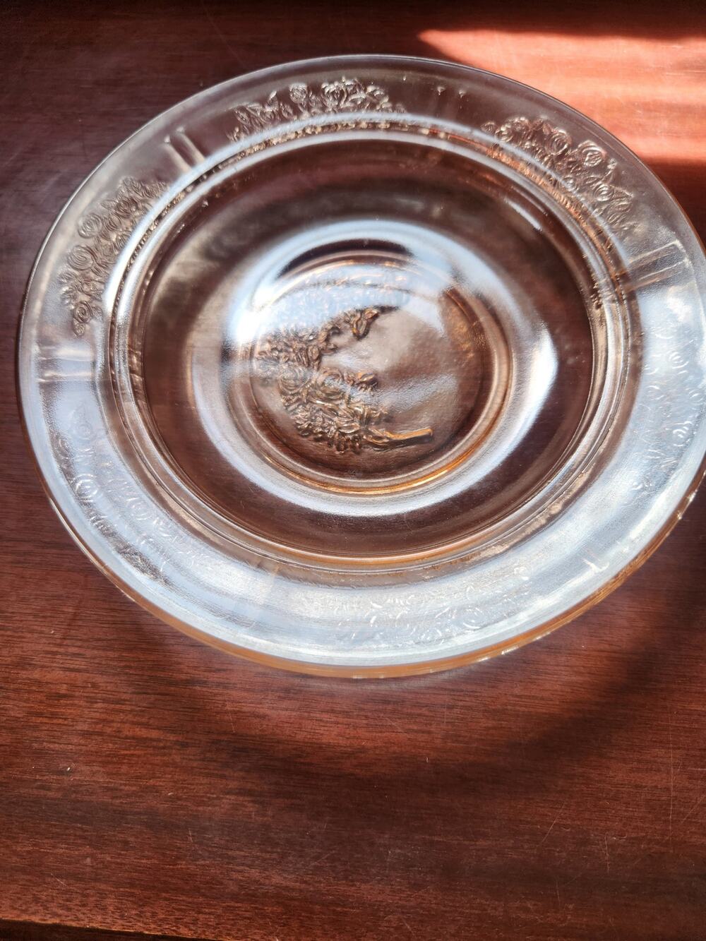 Vintage Federal Glass Sharon Cabbage Rose Pink Depression Glass 6in Plate
